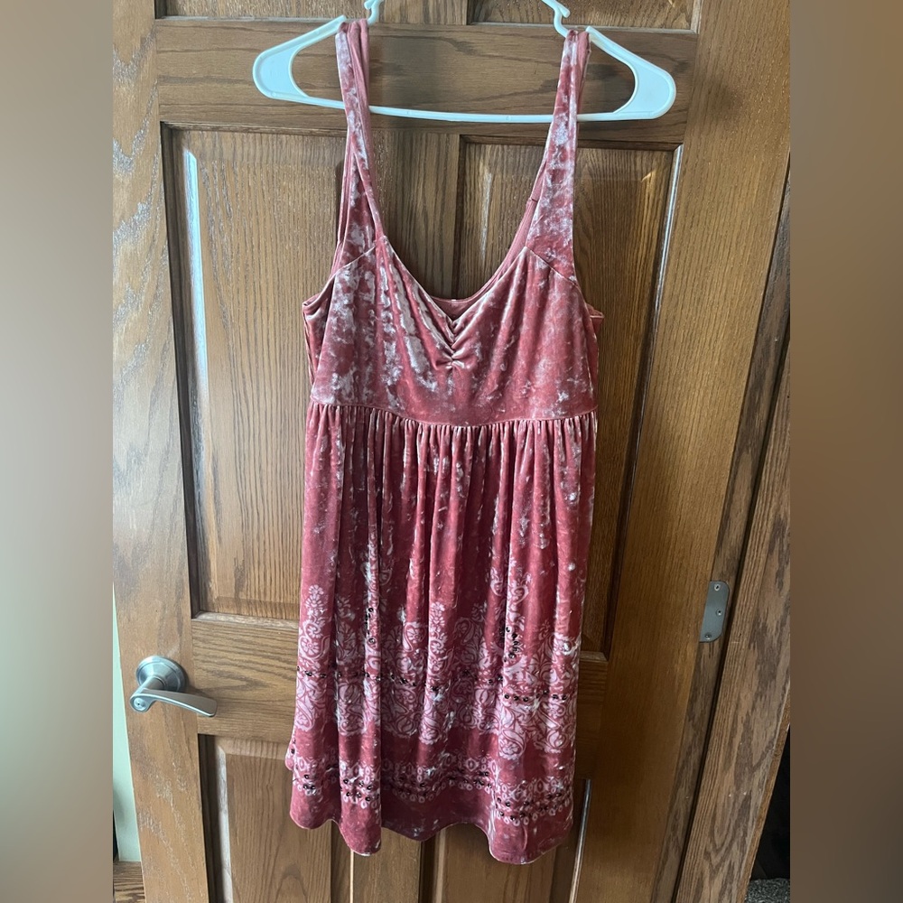 Free People Velvet Dress in Pink